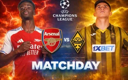 Arsenal vs Kairat Live Score, Lineups, Stats & Match Updates | UCL 2026