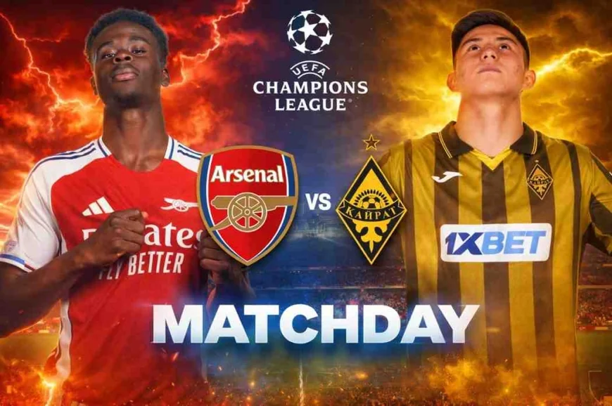 Arsenal vs Kairat Live Score, Lineups, Stats & Match Updates | UCL 2026
