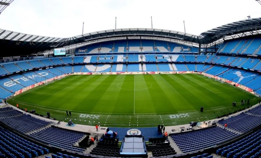 Etihad Stadium Manchester home ground Manchester City Premier League match atmosphere