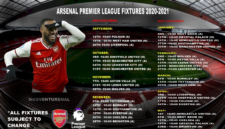 Arsenal - Fixtures (2020/21)